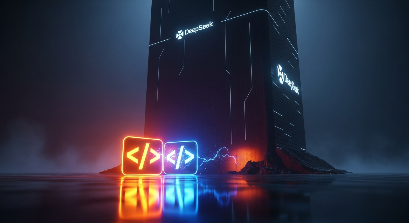 Open source AI disrupting the tech industry, representing DeepSeek's impact on the AI landscape